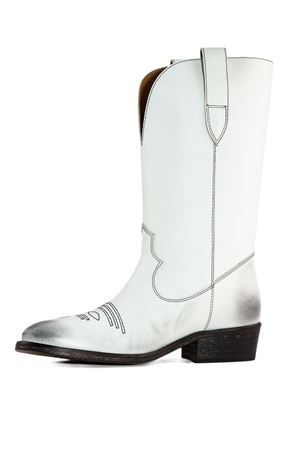 White calf leather cowboy boots VIA ROMA 15 | 3381BIANCO